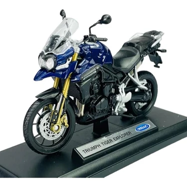 Welly Trıump Tıger Explorer 1:18 Diecast Motosiklet Model – Lisanslı Metal Maket Oyuncak &
