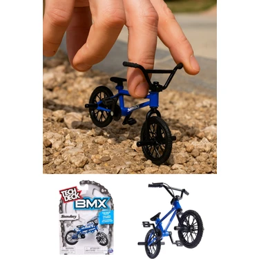 Toyfest Tech Deck Bmx Bisikleti Sunday Mavi Gerçek Metal Çerçeve Parmak Bisiklet Oyuncak Model