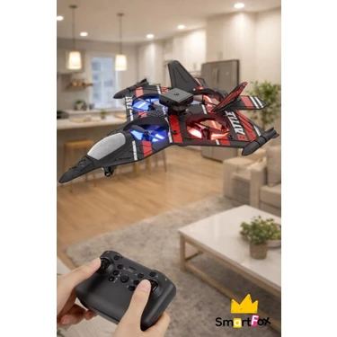 SmartFox Uzaktan Kumandalı 2.4 Ghz LED Işıklı Jet Uçak Drone 360° Takla Atan