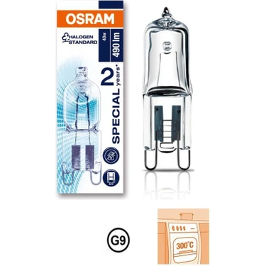 Osram Halojen Ampul 40W G9 Duy 2700K Sarı Renk Sıcaklığı ile Dim