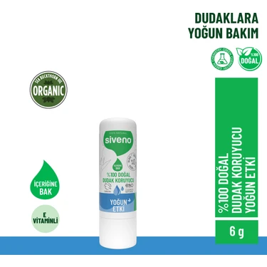 Siveno %100 Doğal Dudak Koruyucu Yoğun Etki Bitkisel Lipbalm Krem Nemlendirici Parlatıcı Onarıcı 6