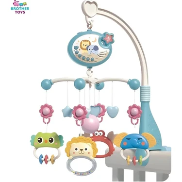 Brother Toys Tavana Yıldız Yansıtan Pilli Işıklı Müzikli Uzaktan Kumandalı Dönence Beşik Bebek 360°