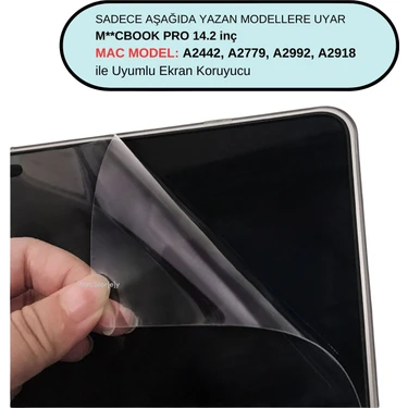 McStorey Macbook Pro Ekran Koruyucu 14.2 inç M1-M3 A2442 A2779 A2992 A2918 ile Uyumlu Anti