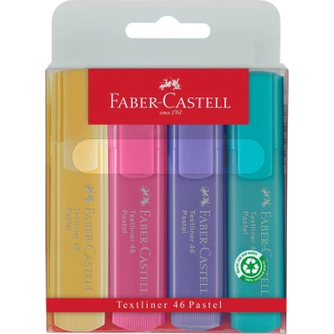 Faber-Castell Faber Castell Fosforlu Kalem 1546 Şeffaf 4’lü Set Pastel