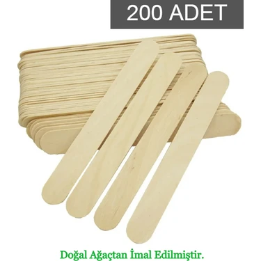 Nistabolje 200 Adet Ahşap Geniş Dil Çubuğu Abeslang Doğal Hobi ve Okul Aktiviteleri