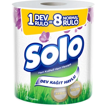Solo Kağıt Havlu Dev Rulo 1'Li Paket – Yüksek Emicilik, Mutfak Ve Genel Temizlik İçin Pratik