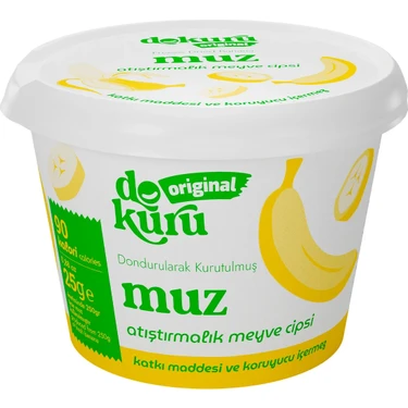 Dokuru Original Muz Atıştırmalık Meyve Cipsi - Dondurularak Kurutulmuş Muz - Freeze Dried