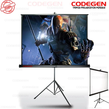 Codegen TX-24 240x200 cm Tripod Ayaklı Taşınabilir Manuel Projeksiyon Perdesi (Arkası Siyah