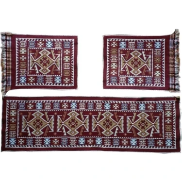 Elmass 3'lü Oto Koltuk Kilim Set - Çift Taraflı -