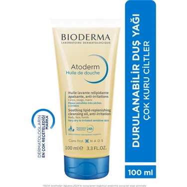Atoderm Shower Oil Kuru Ciltler için Niasinamid İçeren Nemlendirici ve Besleyici Duş Yağı Bebek,