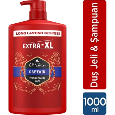 Old Spice Captain Erkek Duş Jeli ve Şampuan 1000 ml XXL Büyük