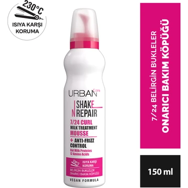 Urban Care Shake N Repair 7/24 Kabaran ve Bukleli Saçlara Özel Saç Bakım Köpüğü 150