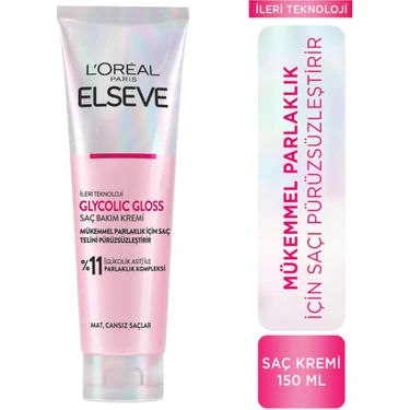 L'oréal Paris Elseve Glycolic Gloss Mükemmel Parlaklık Için Pürüzsüzleştirici Saç Kremi