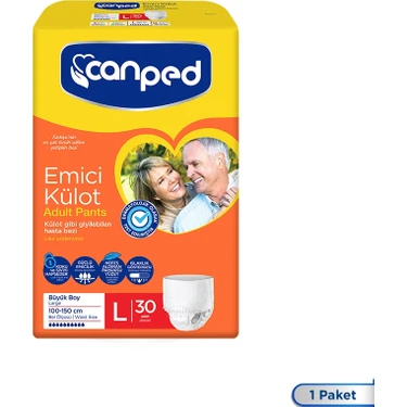 Canped Emici Külot Large 30'lu Paket Nefes Alan Tasarım ile Güçlü Emicilik Sağlayan Hasta
