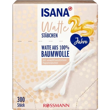 Isana %100 Pamuk, Klor İçermeyen ve Çevre Dostu Kulak Çubukları - 300