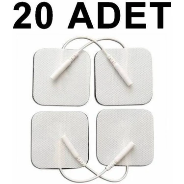 Cathay Kablolu Yedek Elektrot 20 Adet 5x5 cm Kare Tens Pedi Hijyenik Kullanım