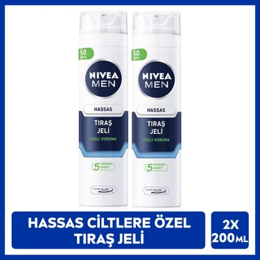 Nivea Men Erkek Hassas Ciltlere Özel Tıraş Jeli 200 ml x