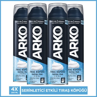 Arko Men Cool Erkek Tıraş Köpüğü 4'lü Paket 200