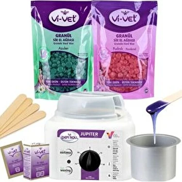 Vi-Vet Ağda Seti 2 Paket Boncuk Ağda 1 Adet 2 Yıl Garantili Makine ile Tüm Cilt Tiplerine