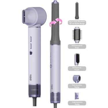 Sinbo Pro Compact Uzun Multi-styler Hava Üfleme 5in1 Saç Şekillendirici Bldc Motor Shd-1719