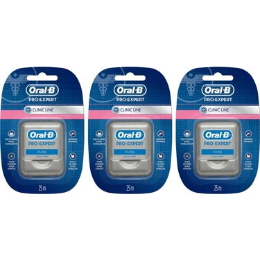 Oral-B Diş İpi Pro-Expert Clinic Line 25m X 3 Ferahlatıcı Özellikli Diş