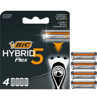 Bic Flex 5 Hybrid Yedek Tıraş Bıçağı Kartuşu 4'lü (5 Bıçak