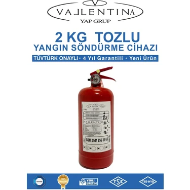 Vallentina 2 kg Yangın Söndürme Cihazı TSE-HYB/CE BELGELİ 4 YIL GARANTİLİ(Tüvtürk