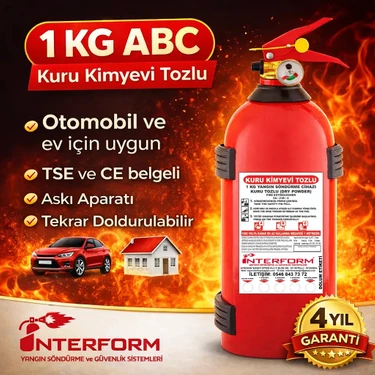 İnterform 1 kg Abc Kuru Kimyevi Tozlu Yangın Söndürme