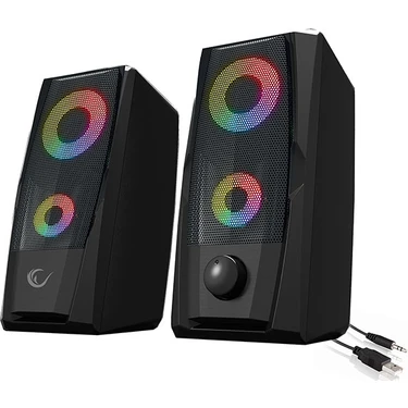 Rampage RMS-X9 2.0 RGB Işıklı Multimedia Gaming Oyuncu Speaker 5V 30dB Küçük Boyutlu Güçlü