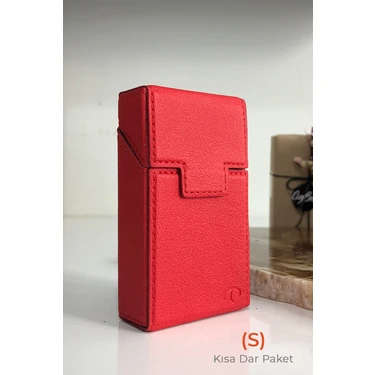 Cig Box cigbox Sigara Kutusu - (S) Kısa Dar Paket - Touch Blue-Slender- Aluminyum Kasa- Mıknatıslı