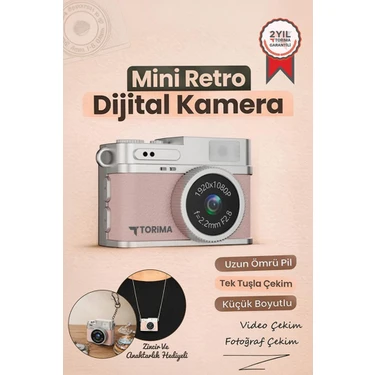 Torima Mini Dijital Kamera Selfie Video Vlog Kamerası Mini Anahtarlık 1080P CMR35