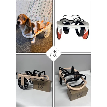 Deoz Lab Sevimli Dost Engelli Kedi Köpek Arabası - Ayarlanabilir Taşıma &