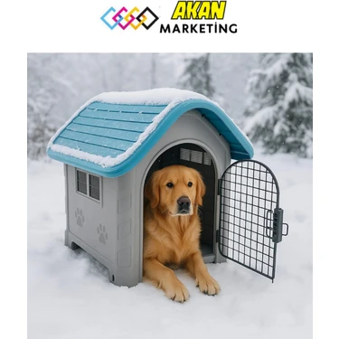 AKAN MARKETİNG Plastik Kedi ve Köpek Kulübesi  Kapılı 85X71X66