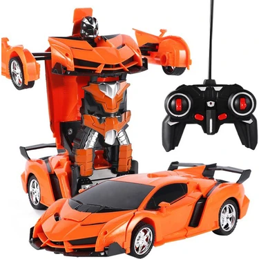 NeUygun Uzaktan Kumandalı Şarjlı Robota Dönüşen Araba Işıklı 1/18 Ölçek Transformers Robota Dönüşen