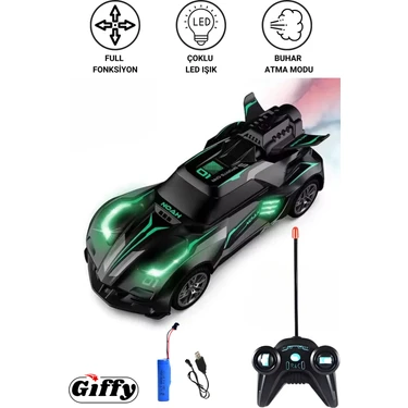 Giffy Oyuncak 1:20 Uzaktan Kumandalı Şarjlı Duman Çıkartan Işıklı Araba Buhar Çıkartan Drift Atan