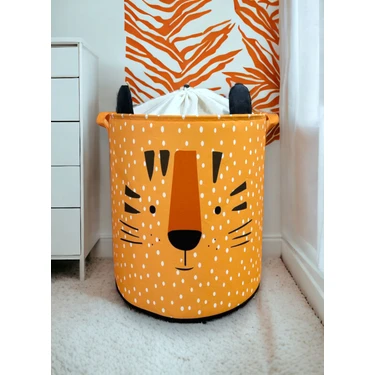 Prendi Home Tiger Tasarımlı Turuncu Bebek Çocuk Odası Düzenleyici Saklama Kutusu Oyuncak Kirli