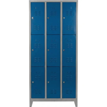 Asram Metal 9 Gözlü Ekonomik Soyunma Dolabı Mavi
