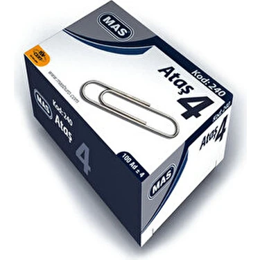 MAS Ataş No:4 Nikel Kaplama Kaliteli 100 Adet 32 mm Oval Tip Kırtasiye