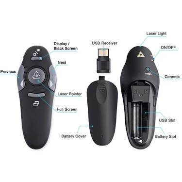 Platoon Sunum Kumandası Laser Pointer 1. Kalite 15 Metre Çekim