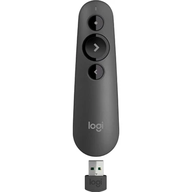 Logitech R500S Kablosuz Lazer Sunum Kumandası Parlak Kırmızı Lazer ve Yumuşak Kauçuk
