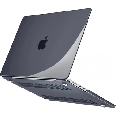 Z-Mobile MacBook Air M2 M3 M4 M5 13.6” A2681 A3113 A3240 Kapak Kılıf Parlak Siyah Transparan Kapak