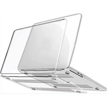 Apple Macbook Air 13.6 M2 M3 M4 Çip 2022 2024 2025 A2681 A3113 A3240 Kılıf Şeffaf Tam Koruma