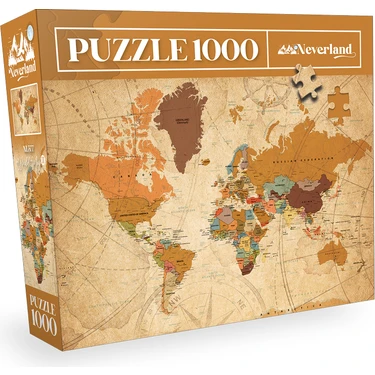 Neverland 1000 Parça Puzzle - World Map-Iı (Dünya