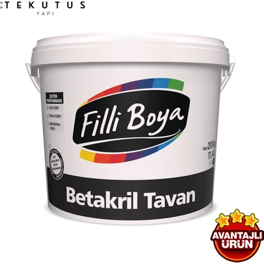 Filli Boya Betakril Tam Beyaz Tavan Boyası 3.5 kg Modern İç Mekan Kullanımı İçin