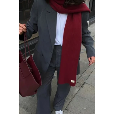 Cherry Triko Örgü Atkı Şal Omuz
