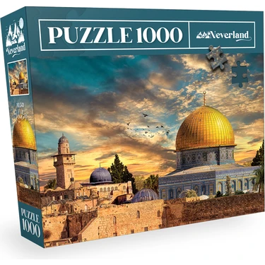 Neverland 1000 Parça Kudüs Temalı Orta Zorluk Mavi Mukavva Puzzle 48x68 cm