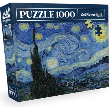 Neverland 1000 Parça Starry Night (Yıldızlı Gece) Puzzle - li Karton ile Eğlenceli Zihinsel