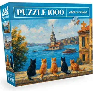 1000 Parça Puzzle - Maiden's Tower Cats (Kız Kulesi