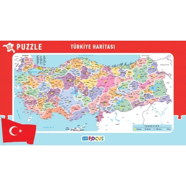 Blue Focus Türkiye Haritası Puzzle (Her İl Ayrı Parça - 43x24