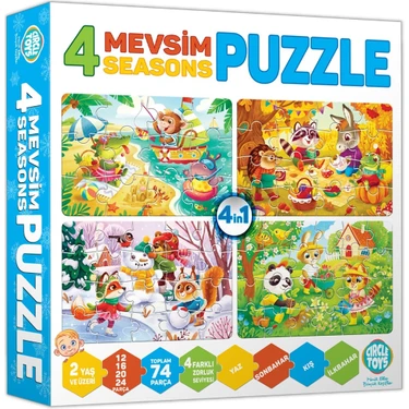 Circle Toys 4 Mevsim Puzzle 72 Parça 4 Farklı Zorluk Seviyesi ile Eğlenceli Öğrenme
